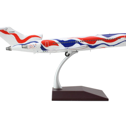 Boeing 727-200 Commercial Aircraft "Braniff International Airways - Calder Bicentennial Livery" White with Red and Blue Stripes "Gemini 200" Series 1/200 Diecast Model Airplane by GeminiJets