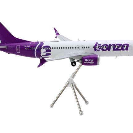 Boeing 737 MAX 8 Commercial Aircraft "Bonza Aviation" (VH-UJK) White with Purple Tail "Gemini 200" Series 1/200 Diecast Model Airplane by GeminiJets