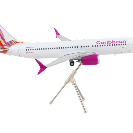 Boeing 737 MAX 8 Commercial Aircraft "Caribbean Airlines" White with Pink Tail "Gemini 200" Series 1/200 Diecast Model Airplane by GeminiJets