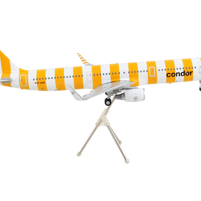 Airbus A321 Commercial Aircraft "Condor Airlines" White and Orange Striped "Gemini 200" Series 1/200 Diecast Model Airplane by GeminiJets