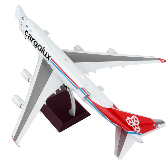 Boeing 747-400F Commercial Aircraft "Cargolux" Gray with Red Tail "Gemini 200 - Interactive" Series 1/200 Diecast Model Airplane by GeminiJets