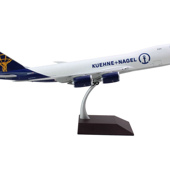 Boeing 747-8F Commercial Aircraft "Atlas Air - Kuene+Nagel" (N862GT) White with Blue Tail "Gemini 200 - Interactive" Series 1/200 Diecast Model Airplane by GeminiJets