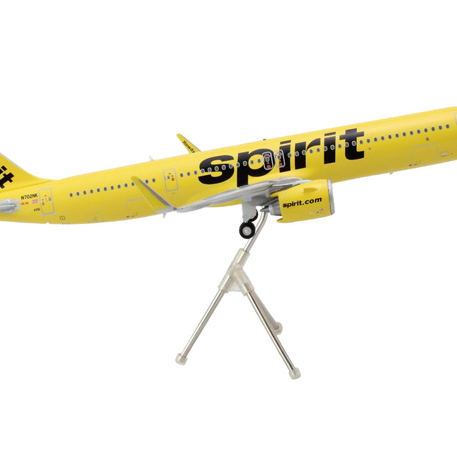 Airbus A321neo Commercial Aircraft "Spirit Airlines" (N702NK) Yellow "Gemini 200" Series 1/200 Diecast Model Airplane by GeminiJets