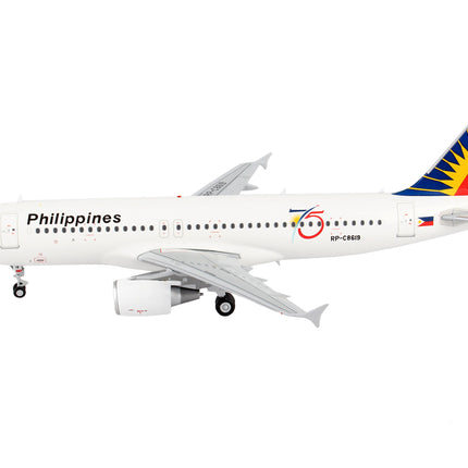 Airbus A320 Commercial Aircraft "Philippine Airlines - 75th Anniversary" White with Tail Graphics "Gemini 200" Series 1/200 Diecast Model Airplane by GeminiJets