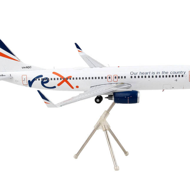 Boeing 737-800 Commercial Aircraft "Regional Express Rex Airlines" White with Striped Tail "Gemini 200" Series 1/200 Diecast Model Airplane by GeminiJets