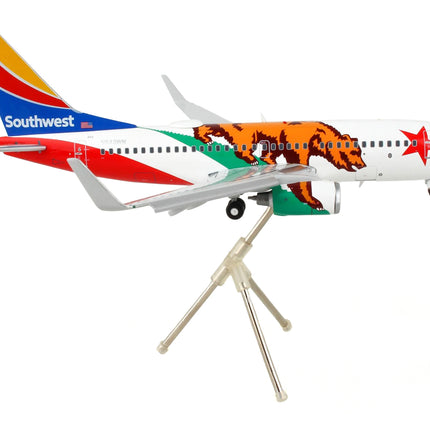 Boeing 737-700 Commercial Aircraft with Flaps Down "Southwest Airlines - California One" California Flag Livery "Gemini 200" Series 1/200 Diecast Model Airplane by GeminiJets