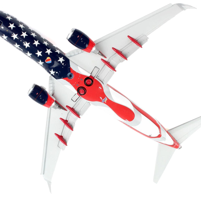 Boeing 737-800 Commercial Aircraft with Flaps Down "Southwest Airlines - Freedom One" American Flag Livery "Gemini 200" Series 1/200 Diecast Model Airplane by GeminiJets