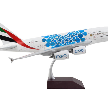 Airbus A380-800 Commercial Aircraft "Emirates Airlines - Dubai Expo 2020" White with Blue Graphics "Gemini 200" Series 1/200 Diecast Model Airplane by GeminiJets