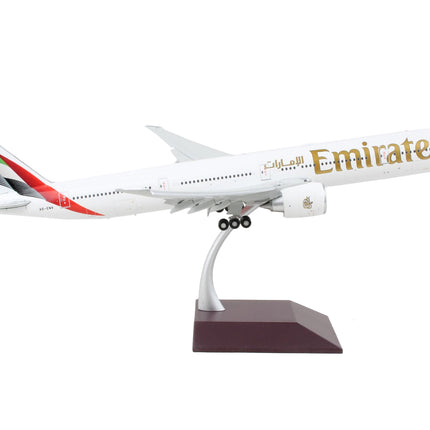 Boeing 777-300ER Commercial Aircraft with Flaps Down "Emirates Airlines - 2023 Livery" White with Striped Tail "Gemini 200" Series 1/200 Diecast Model Airplane by GeminiJets