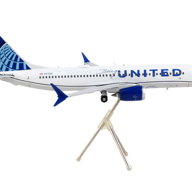 Boeing 737 MAX 8 Commercial Aircraft "United Airlines - United Together" White with Blue Tail "Gemini 200" Series 1/200 Diecast Model Airplane by GeminiJets