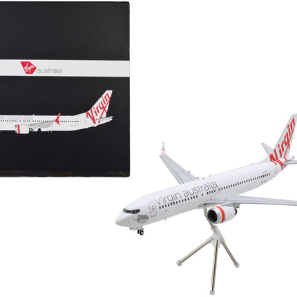 Boeing 737 MAX 8 Commercial Aircraft "Virgin Australia" (VH-8IA) White with Red Tail Graphics "Gemini 200" Series 1/200 Diecast Model Airplane by GeminiJets