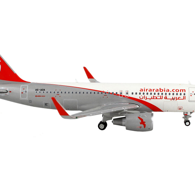 Airbus A320 Commercial Aircraft "Air Arabia" White and Gray with Red Tail 1/400 Diecast Model Airplane by GeminiJets