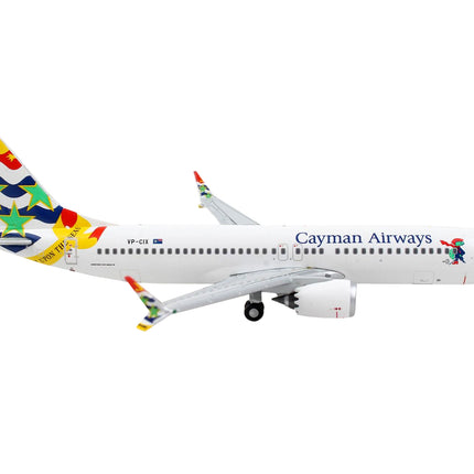 Boeing 737 MAX 8 Commercial Aircraft "Cayman Airways" White with Tail Graphics 1/400 Diecast Model Airplane by GeminiJets