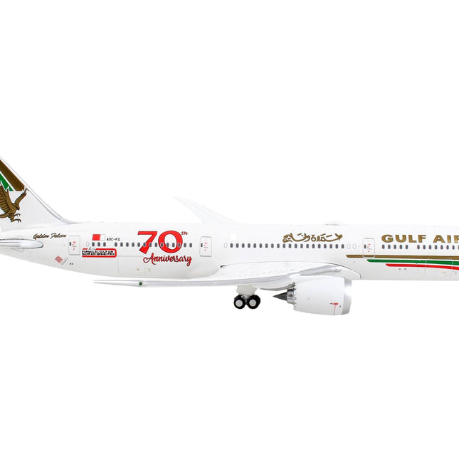 Boeing 787-9 Commercial Aircraft "Gulf Air - 70th Anniversary" White with Graphics 1/400 Diecast Model Airplane by GeminiJets