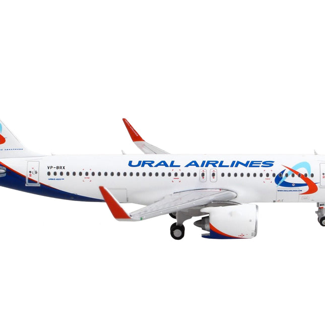 Airbus A320neo Commercial Aircraft "Ural Airlines" White with Blue Tail 1/400 Diecast Model Airplane by GeminiJets