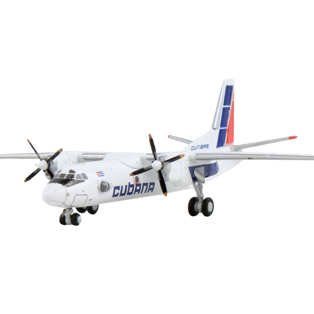 Antonov An-26 Commercial Aircraft "Cubana de Aviacion" White with Red and Blue Tail 1/400 Diecast Model Airplane by GeminiJets