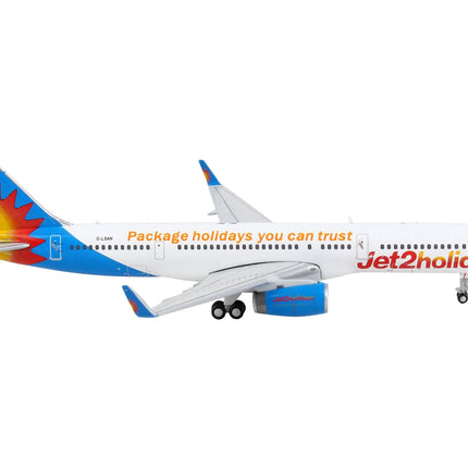 Boeing 757-200 Commercial Aircraft "Jet2 Holidays" White with Blue Tail 1/400 Diecast Model Airplane by GeminiJets