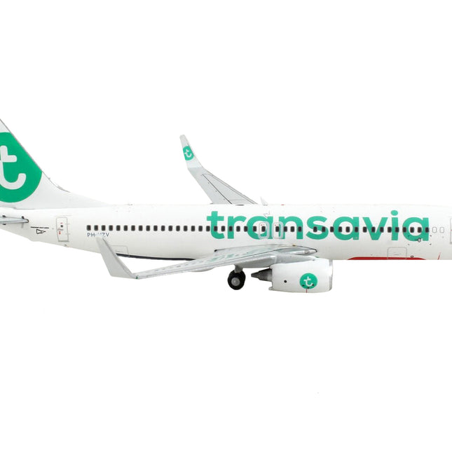 Boeing 737-800 Commercial Aircraft "Transavia Airlines" White with Green Tail 1/400 Diecast Model Airplane by GeminiJets