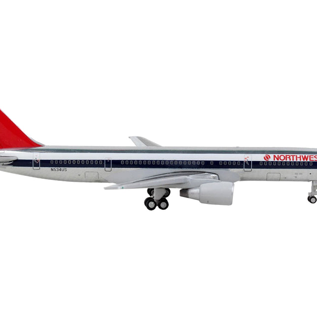 Boeing 757-200 Commercial Aircraft "Northwest Airlines" Silver and White with Red Tail 1/400 Diecast Model Airplane by GeminiJets