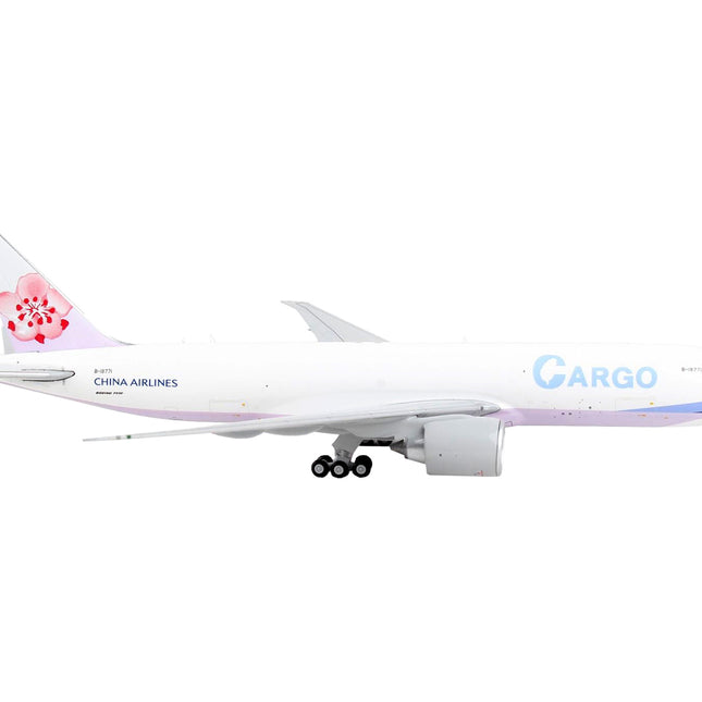 Boeing 777F Commercial Aircraft "China Airlines Cargo" White with Purple Stripes and Tail 1/400 Diecast Model Airplane by GeminiJets