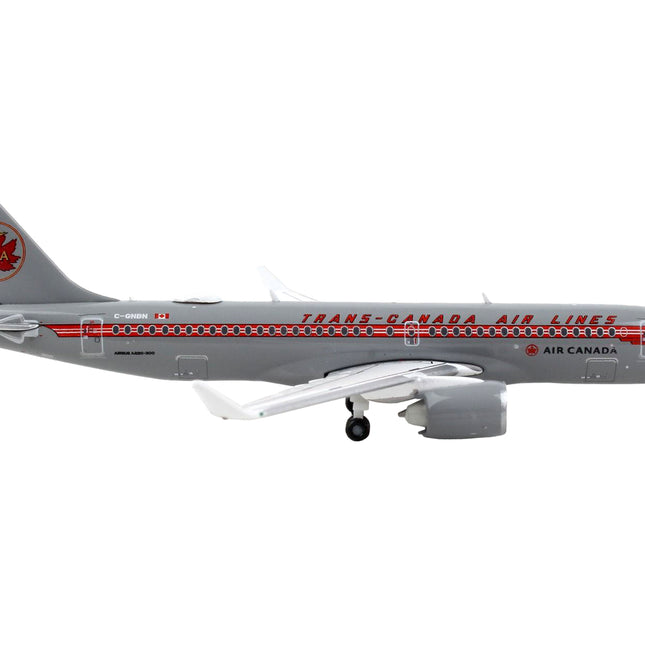 Airbus A220-300 Commercial Aircraft "Trans-Canada Air Lines - Air Canada" Gray with Red Stripes 1/400 Diecast Model Airplane by GeminiJets