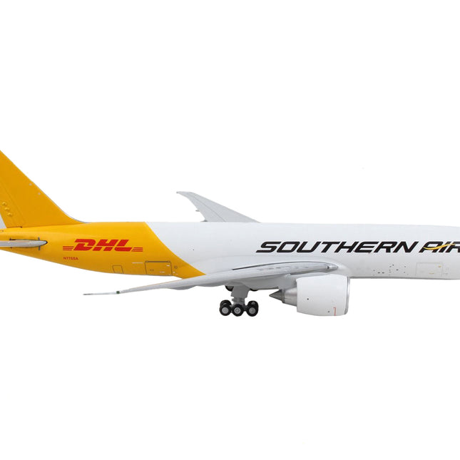 Boeing 777F Commercial Aircraft "Southern Air - DHL" White and Yellow 1/400 Diecast Model Airplane by GeminiJets