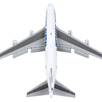 Boeing 747-400F Commercial Aircraft with Flaps Down "Western Global" White with Blue Tail Stripes 1/400 Diecast Model Airplane by GeminiJets