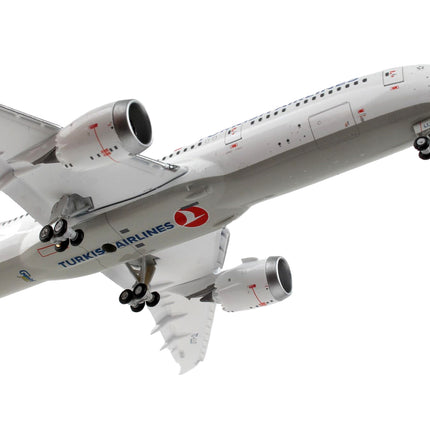 Boeing 787-9 Commercial Aircraft with Flaps Down "Turkish Airlines" White with Red Tail 1/400 Diecast Model Airplane by GeminiJets