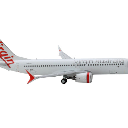 Boeing 737 MAX 8 Commercial Aircraft "Virgin Australia" White with Red Tail Graphics 1/400 Diecast Model Airplane by GeminiJets