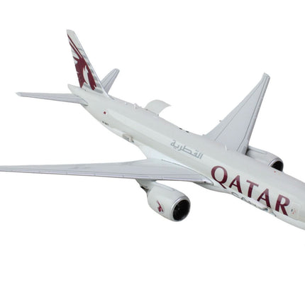 Boeing 777F Commercial Aircraft "Qatar Airways" (A7-BFT) Gray with Tail Graphics "Interactive Series" 1/400 Diecast Model Airplane by GeminiJets