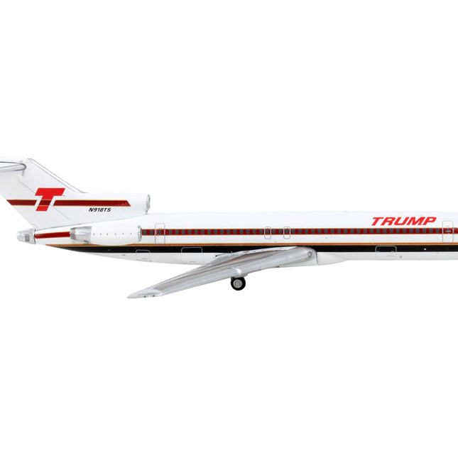 Boeing 727-200 Commercial Aircraft "Trump Shuttle" White with Red Stripes 1/400 Diecast Model Airplane by GeminiJets