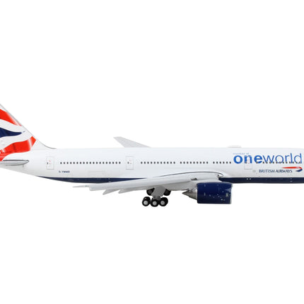 Boeing 777-200ER Commercial Aircraft with Flaps Down "British Airways - OneWorld" White 1/400 Diecast Model Airplane by GeminiJets