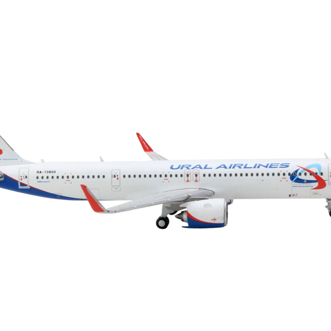 Airbus A321neo Commercial Aircraft "Ural Airlines" White with Blue Tail 1/400 Diecast Model Airplane by GeminiJets