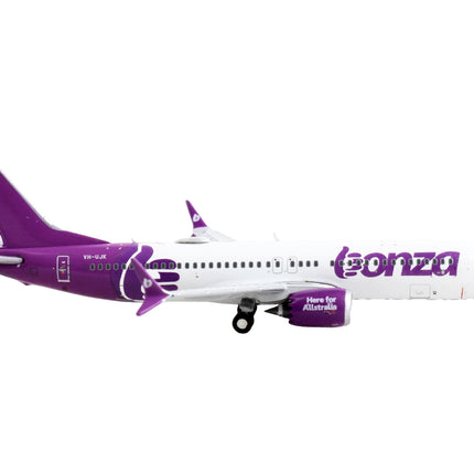 Boeing 737 MAX 8 Commercial Aircraft "Bonza Aviation" White and Purple 1/400 Diecast Model Airplane by GeminiJets