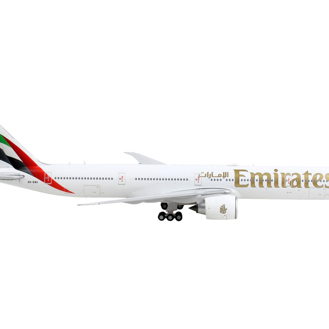 Boeing 777-300ER Commercial Aircraft "Emirates Airlines" White with Tail Stripes 1/400 Diecast Model Airplane by GeminiJets