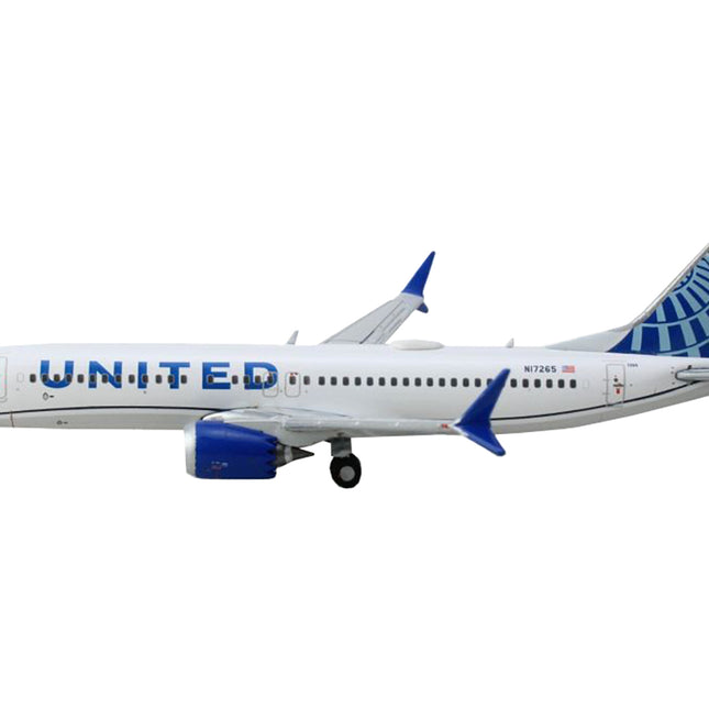 Boeing 737 MAX 8 Commercial Aircraft "United Airlines" (N17265) White with Blue Tail 1/400 Diecast Model Airplane by GeminiJets