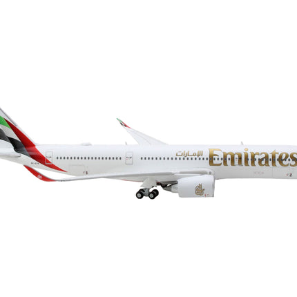 Airbus A350-900 Commercial Aircraft "Emirates Airlines" White with Striped Tail 1/400 Diecast Model Airplane by GeminiJets