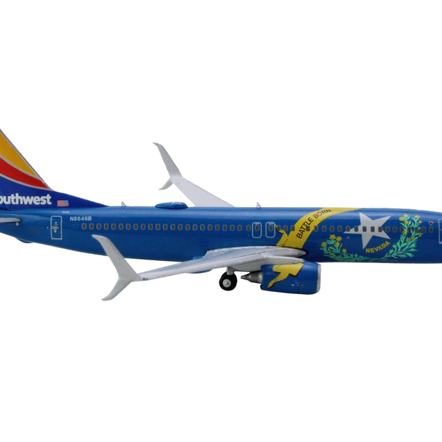 Boeing 737-800 Commercial Aircraft "Southwest Airlines - Nevada One" (N8646B) Blue with Striped Tail 1/400 Diecast Model Airplane by GeminiJets