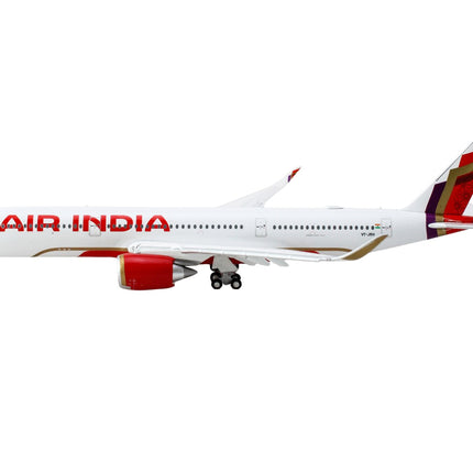 Airbus A350-900 Commercial Aircraft with Flaps Down "Air India" (VT-JRH) White with Tail Graphics 1/400 Diecast Model Airplane by GeminiJets