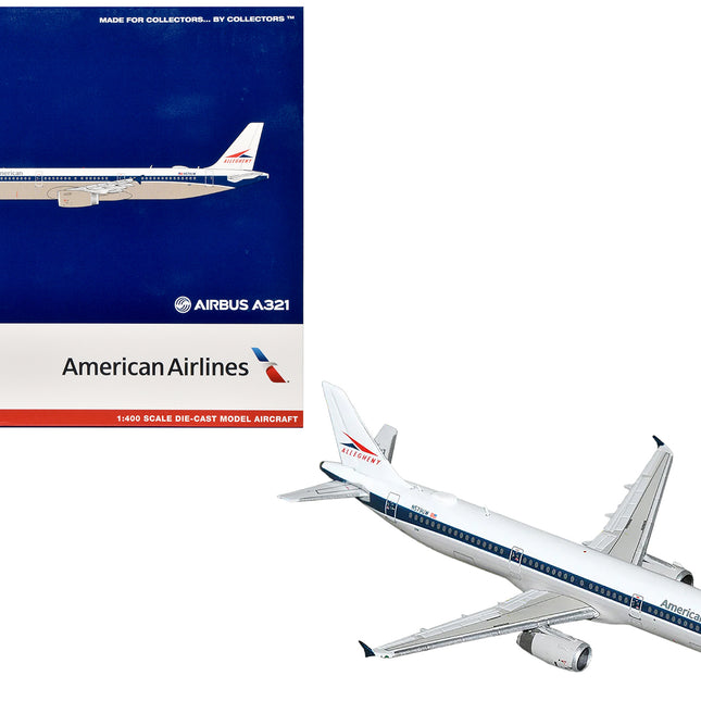 Airbus A321 Commercial Aircraft "American Airlines - Allegheny Heritage" (N579UW) White with Blue Stripes 1/400 Diecast Model Airplane by GeminiJets