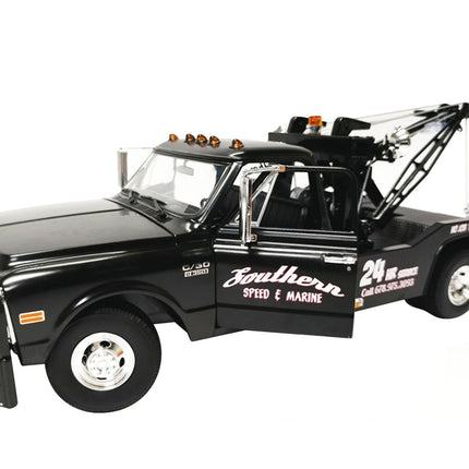 1969 Chevrolet C-30 Wrecker Tow Truck "Southern Speed & Marine" Black 1/18 Diecast Model Car by Greenlight for ACME