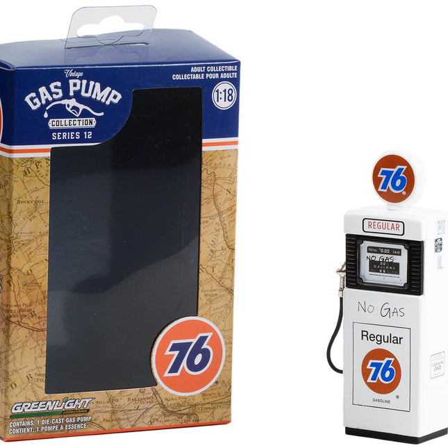 1951 Wayne 505 Gas Pump "Union 76 Regular Gasoline" "No Gas" White "Vintage Gas Pumps" Series 12 1/18 Diecast Model by Greenlight