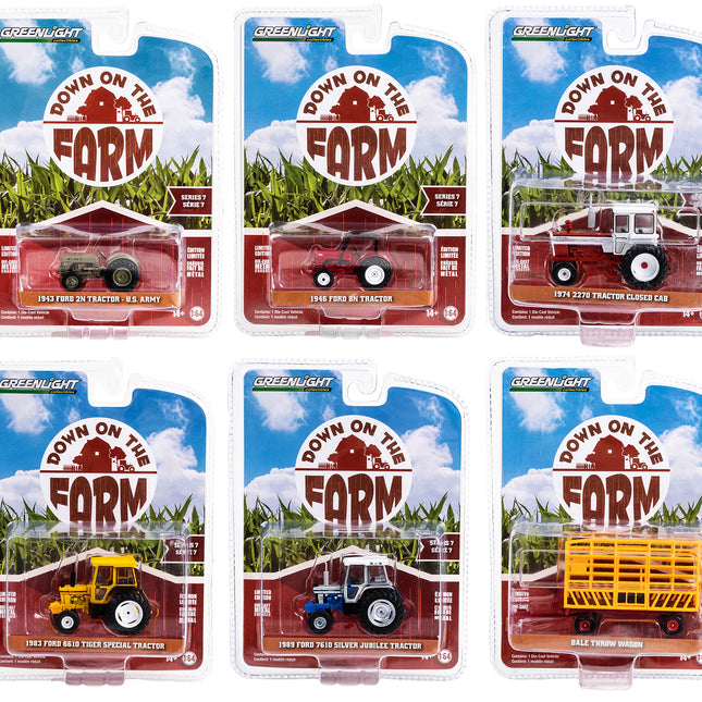 "Down on the Farm" Series Set of 6 pieces Release 7 1/64 Diecast Models by Greenlight