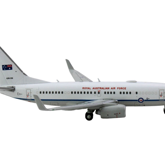 Boeing 737-700 Aircraft "Royal Australian Air Force" (A36-001) White with Blue Stripes "Gemini Macs" Series 1/400 Diecast Model Airplane by GeminiJets