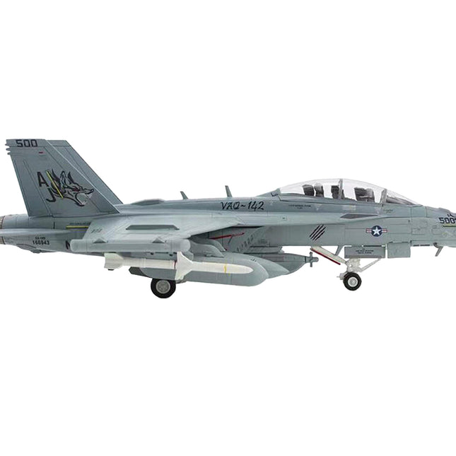 Boeing EA-18G Growler Aircraft "VAQ-142 Gray Wolves USS Gerald R. Ford" (2023) United States Navy "Air Power Series" 1/72 Diecast Model by Hobby Master