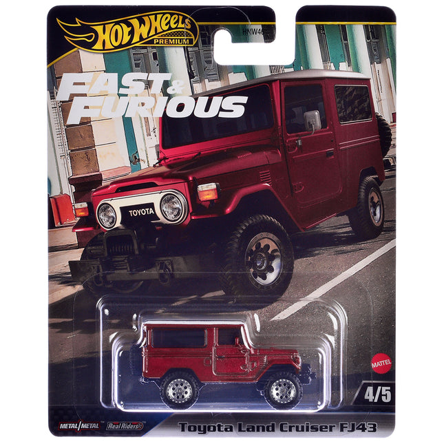 Toyota Land Cruiser FJ43 Red with White Top "The Fate of the Furious" (2017) Movie "Fast & Furious" Series Diecast Model Car by Hot Wheels