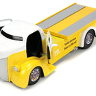 1947 Ford COE Flatbed Truck Yellow Metallic with White Top and Yellow M&M Diecast Figure 