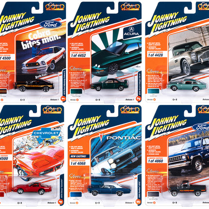 "Classic Gold Collection" 2023 Set A of 6 Cars Release 1 1/64 Diecast Model Cars by Johnny Lightning