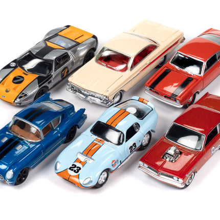 "Classic Gold Collection" 2023 Set A of 6 Cars Release 2 1/64 Diecast Model Cars by Johnny Lightning