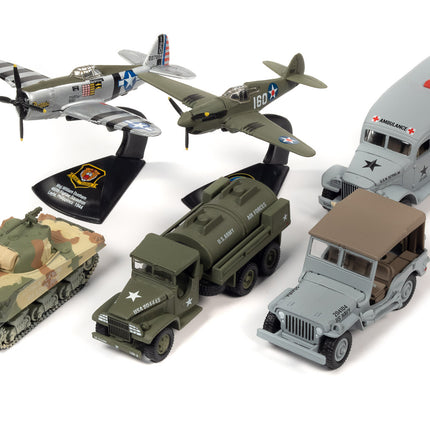 "WWII Warriors: Pacific Theater" Military 2022 Set A of 6 pieces Release 2 Limited Edition to 2000 pieces Worldwide Diecast Model Cars by Johnny Lightning